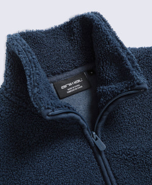 Blake Mens Boucle Half Zip Fleece - Navy