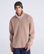 Blake Mens Boucle Half Zip Fleece - Taupe