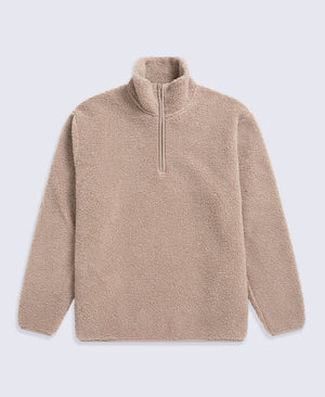 Blake Mens Boucle Half Zip Fleece - Taupe