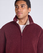 Blake Mens Boucle Full Zip Fleece - Burgundy