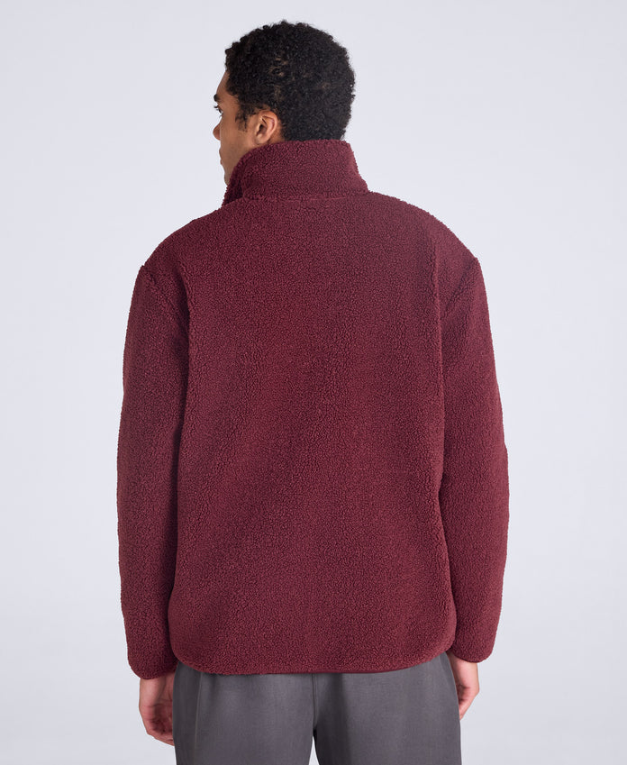 Blake Mens Boucle Full Zip Fleece - Burgundy