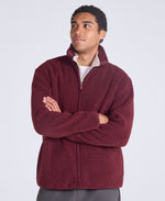 Blake Mens Boucle Full Zip Fleece - Burgundy