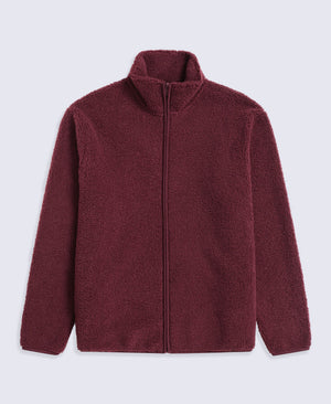 Blake Mens Boucle Full Zip Fleece - Burgundy