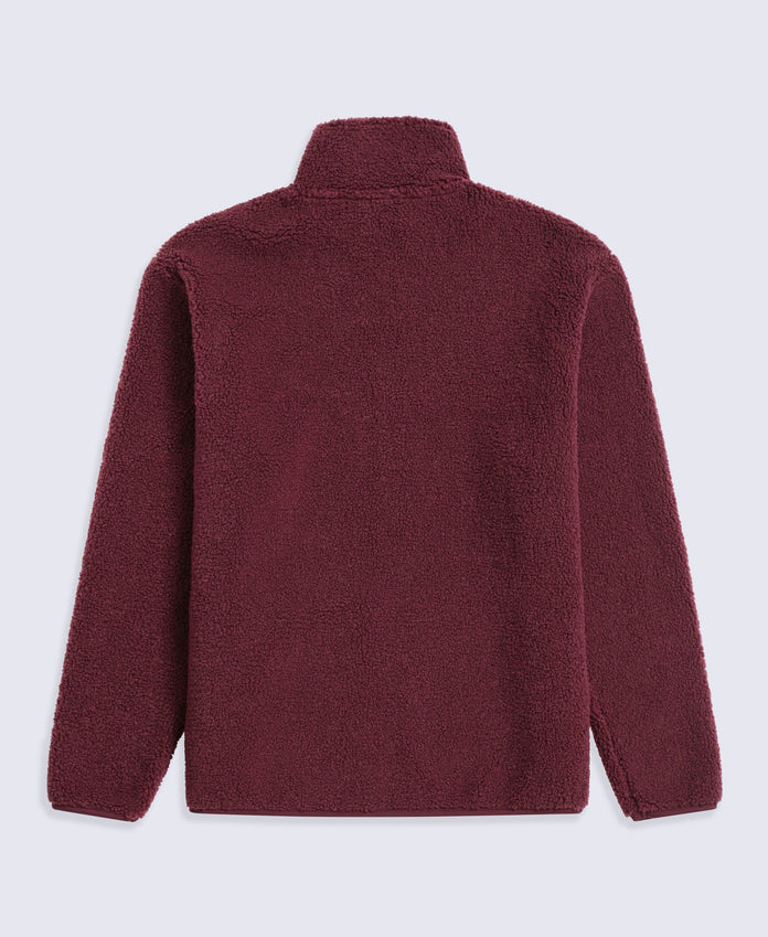 Blake Mens Boucle Full Zip Fleece - Burgundy