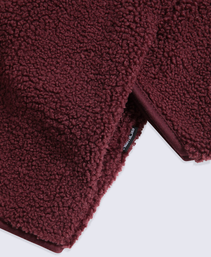 Blake Mens Boucle Full Zip Fleece - Burgundy