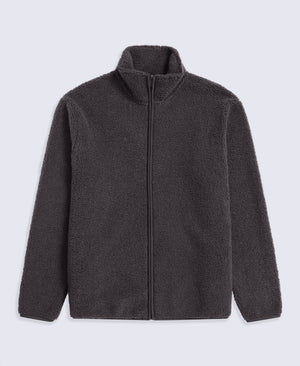 Blake Mens Boucle Full Zip Fleece - Dark Grey