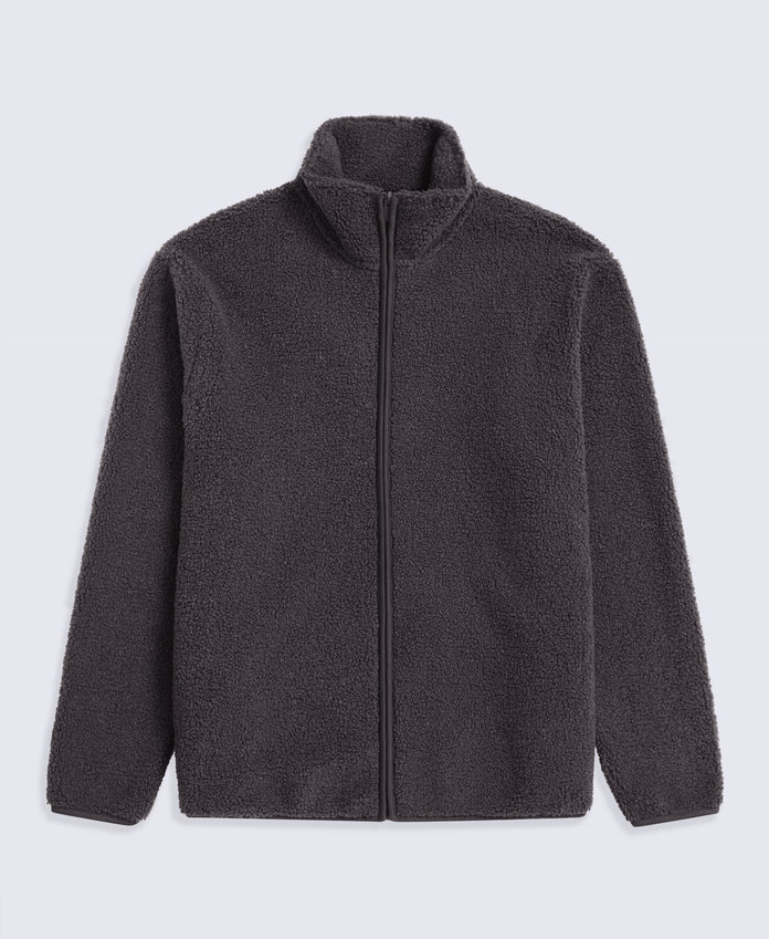 Blake Mens Boucle Full Zip Fleece - Dark Grey