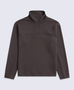 Dani Dimple Womens Half Zip Texture Fleece - Brown