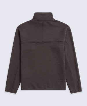Dani Dimple Womens Half Zip Texture Fleece - Brown