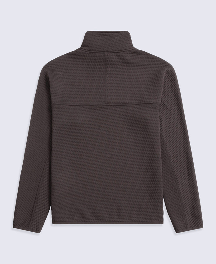 Dani Dimple Womens Half Zip Texture Fleece - Brown