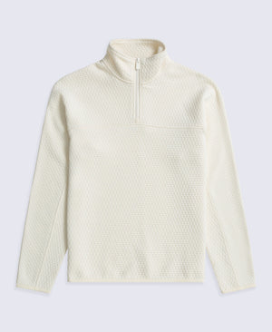 Dani Dimple Womens Half Zip Texture Fleece - Cream