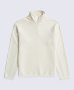 Dani Dimple Womens Half Zip Texture Fleece - Cream