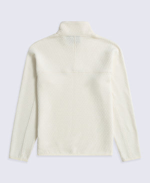 Dani Dimple Womens Half Zip Texture Fleece - Cream