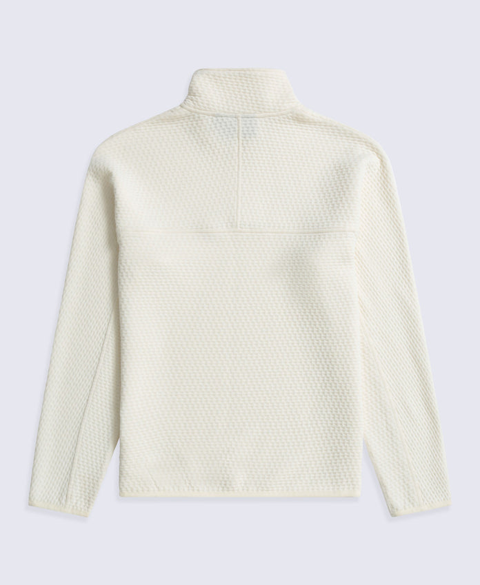 Dani Dimple Womens Half Zip Texture Fleece - Cream