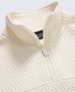 Dani Dimple Womens Half Zip Texture Fleece - Cream