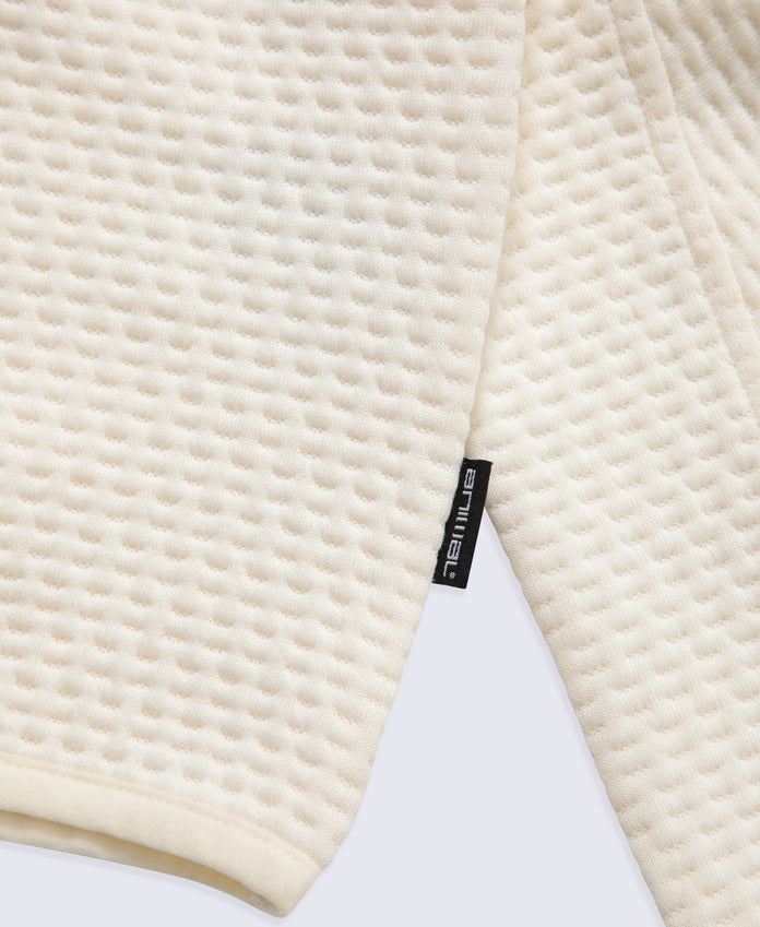 Dani Dimple Womens Half Zip Texture Fleece - Cream