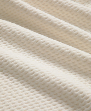 Dani Dimple Womens Half Zip Texture Fleece - Cream
