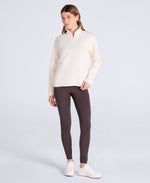 Dani Dimple Womens Half Zip Texture Fleece - Cream