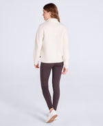 Dani Dimple Womens Half Zip Texture Fleece - Cream