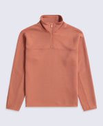 Dani Dimple Womens Half Zip Texture Fleece - Rust