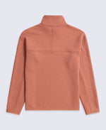 Dani Dimple Womens Half Zip Texture Fleece - Rust