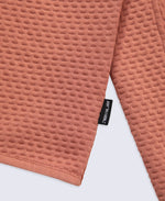 Dani Dimple Womens Half Zip Texture Fleece - Rust