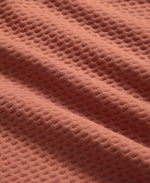 Dani Dimple Womens Half Zip Texture Fleece - Rust