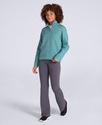 Dani Dimple Womens Half Zip Texture Fleece - Teal