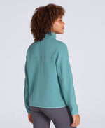 Dani Dimple Womens Half Zip Texture Fleece - Teal