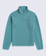 Dani Dimple Womens Half Zip Texture Fleece - Teal