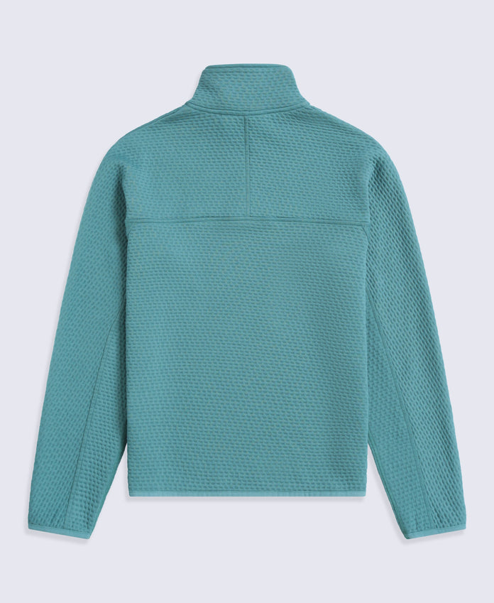 Dani Dimple Womens Half Zip Texture Fleece - Teal