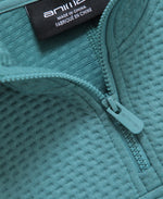 Dani Dimple Womens Half Zip Texture Fleece - Teal