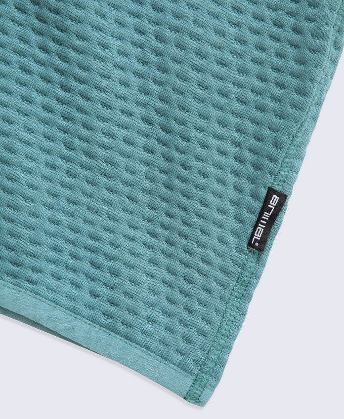 Dani Dimple Womens Half Zip Texture Fleece - Teal