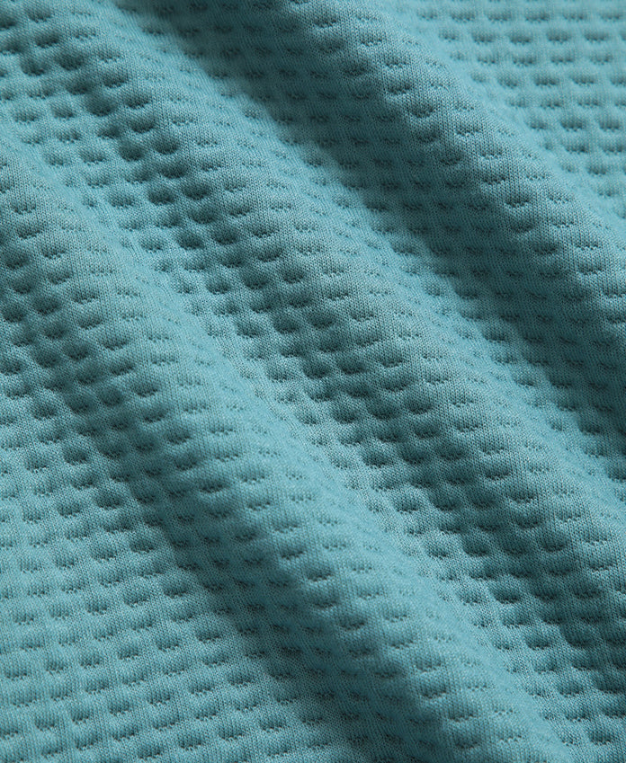 Dani Dimple Womens Half Zip Texture Fleece - Teal
