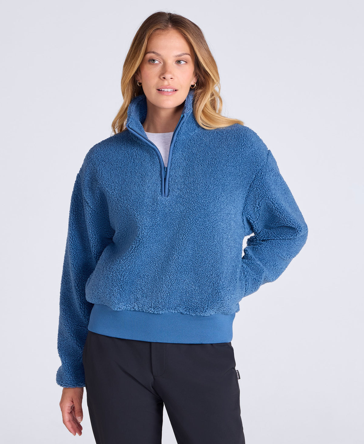 Womens Blake Boucle Half Zip Fleece - Dark Blue