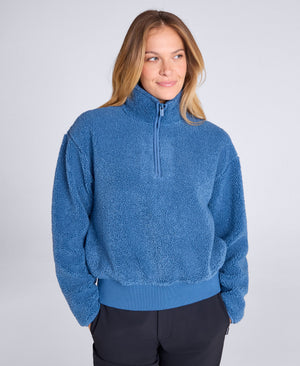Womens Blake Boucle Half Zip Fleece - Dark Blue