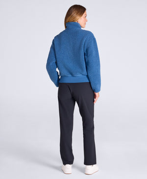 Womens Blake Boucle Half Zip Fleece - Dark Blue