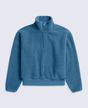 Womens Blake Boucle Half Zip Fleece - Dark Blue