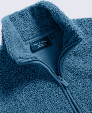 Womens Blake Boucle Half Zip Fleece - Dark Blue