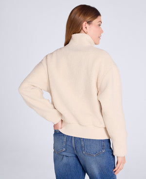 Womens Blake Boucle Half Zip Fleece - Off White