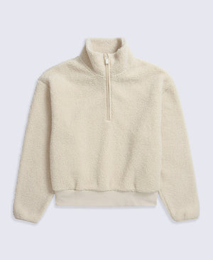 Womens Blake Boucle Half Zip Fleece - Off White
