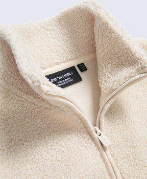 Womens Blake Boucle Half Zip Fleece - Off White