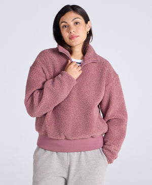Womens Blake Boucle Half Zip Fleece - Pink