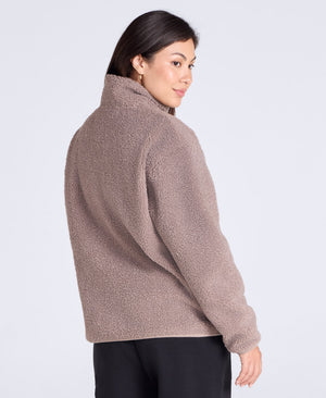 Womens Blake Boucle Full Zip Fleece - Beige