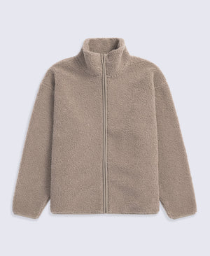 Womens Blake Boucle Full Zip Fleece - Beige