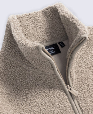 Womens Blake Boucle Full Zip Fleece - Beige