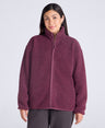 Womens Blake Boucle Full Zip Fleece - Burgundy
