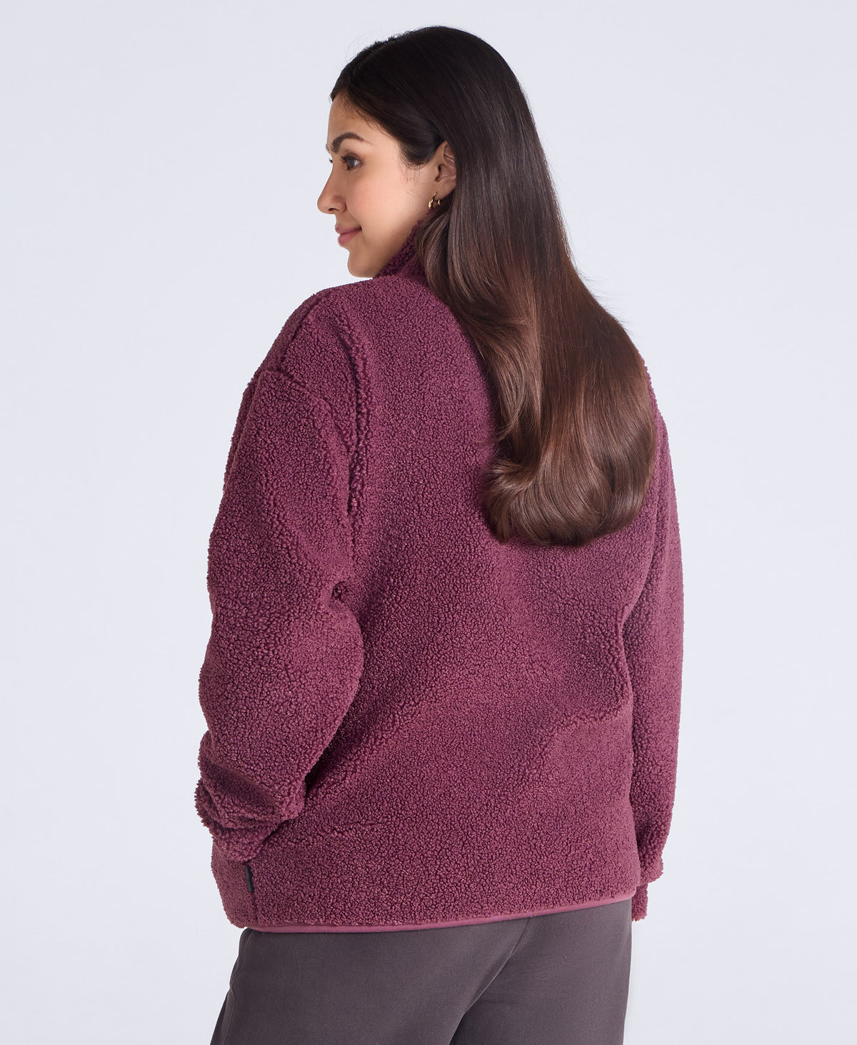 Womens Blake Boucle Full Zip Fleece - Burgundy