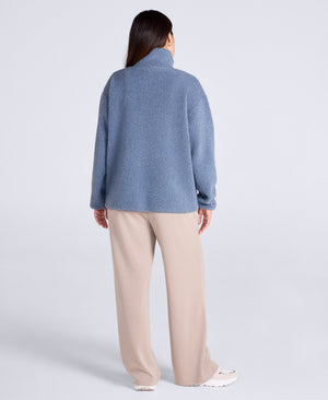 Womens Blake Boucle Full Zip Fleece - Pale Blue