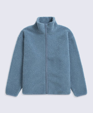 Womens Blake Boucle Full Zip Fleece - Pale Blue